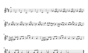 Nutacja muzyczna "Carol of the Bells" z oznaczeniami palcowymi, idealna do nauki kolęd na skrzypce.