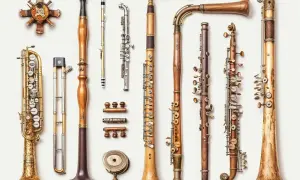 Kolekcja instrumentów dętych drewnianych, od saksofonu po klarnet, prezentuje bogactwo form i detali.