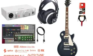 Zestaw do nagrywania muzyki: gitara, słuchawki, interfejs audio i oprogramowanie. Dowiedz się, jak podłączyć słuchawki do wzmacniacza gitarowego.