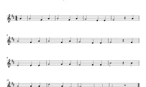 Nuty do druku dla dzieci z piosenką "O Come, Little Children". Prosta melodia, idealna do nauki gry na instrumencie.