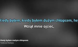 Tekst piosenki kiedy byłem małym chłopcem - emocje i wspomnienia