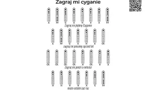 Chwyty na flet poprzeczny do piosenek "Zagraj mi cyganie", "Zagraj mi piękny Cyganie", "Zagraj mi piosnkę sprzed lat" i "Zagraj mi pieśń o miłości".