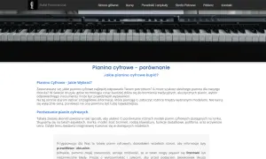 Klawiatura pianina cyfrowego z widocznymi przyciskami i pokrętłami. Artykuł porównuje pianina cyfrowe, uwzględniając ich wymiary.