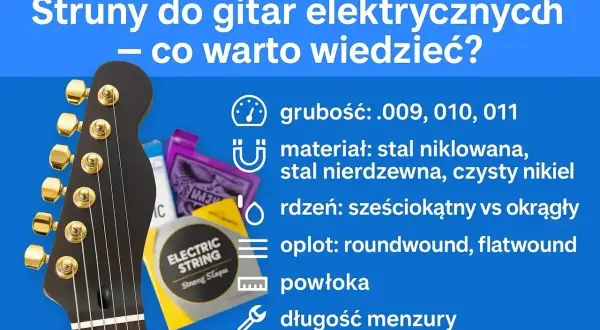 Jakie struny do gitary elektrycznej wybrać? Grubość, materiał, rdzeń, oplot, powłoka i długość menzury – wszystko, co musisz wiedzieć.
